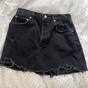 Agolde Dark Gray Denim Skirt